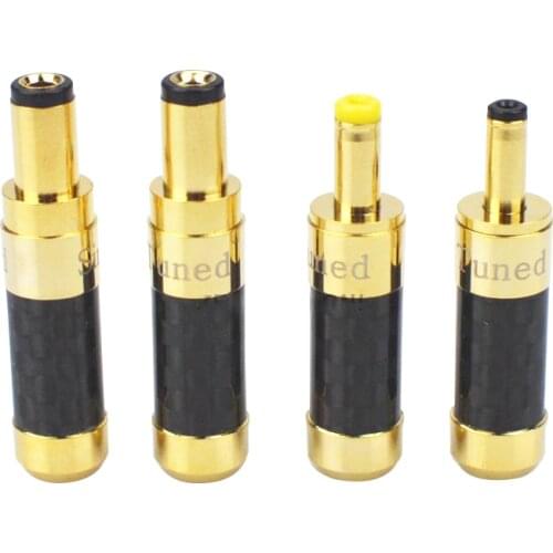 1PCS Carbon Fiber Copper Plated Gold 5.5*2.5mm 5.5*2.1mm 4.0*1.7mm 3.5*1.3mm DC Power Plug Jack for Linear Power Output Line DIY