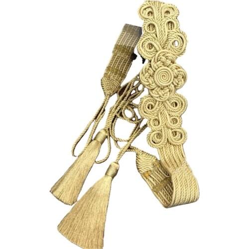 1 piece Handmade lace hand-woven ribbon golden belt, military uniforms, dresses, dance clothes, decorative buckles