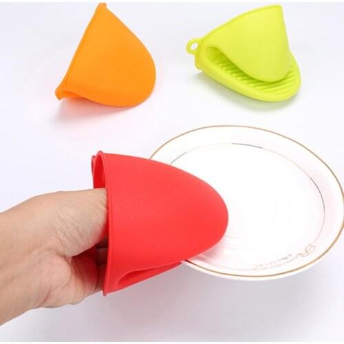 1PC Silicone Gloves For Kitchen Convenience 5 Colors Oven Heat Insulated Finger Gloves Microwave Gripper Pot Baking Accessories