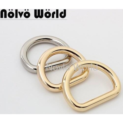 10-50pcs 6.0mm wire 30mm 33mm zinc alloy polished die-casting round edge d ring for cross body bag woman wholesale price