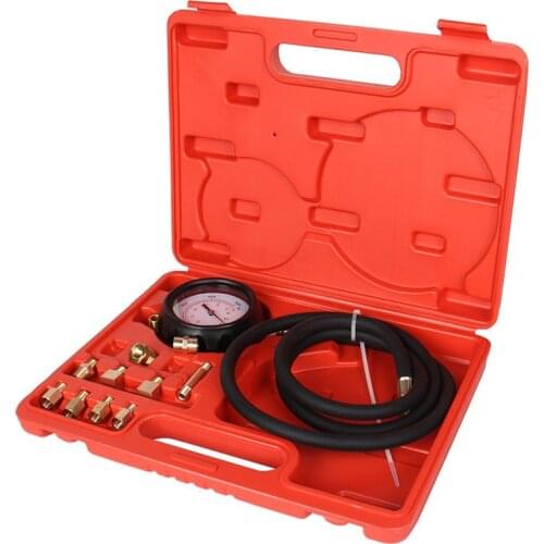12pcs/set High Performance Automatic Transmission Engine Oil Pressure Cylinder Tester Gauge Diagnostic Test Kit 0-500psi TU-11A