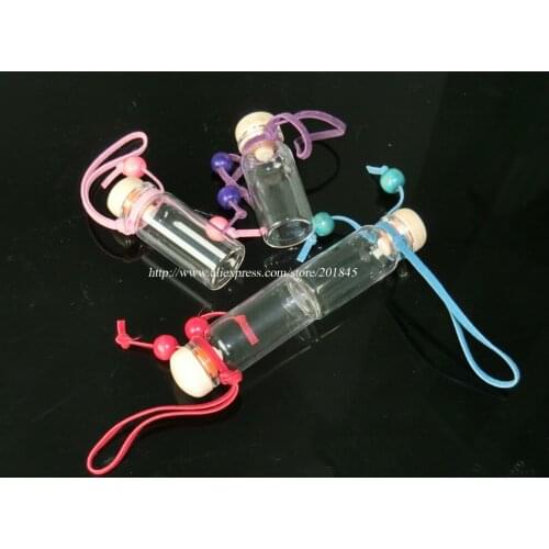50Pcs Empty Cute Mini Messages Wishing Glass Bottle Vials Charms Pendants Clear Transparent Bottles 7ml