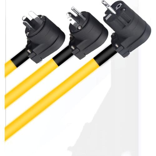 90 Right Angle OCC Audio Power Cable Aamplifier Decoder Cable US / EU Plug Super High Power Saving Space