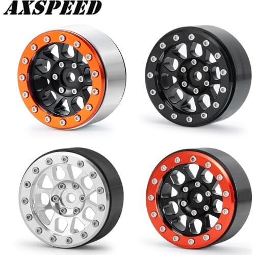 AXSPEED 1.9 Inch BEADLOCK Wheel Hub Metal Wheel Rim for 1:10 RC Rock Crawler Axial SCX10 CC01 F350 D90 D110 Parts
