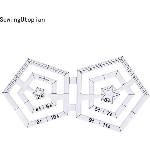 Double Pentagon Acrylic Patchwork Ruler Tool DIY Manual Drawing Quilting Rulers