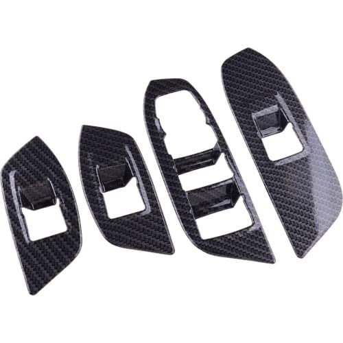 Beler 4Pcs/Set Chrome Window Switch Cover Trim Panel Fit For Chevrolet Equinox 3rd 2018 2019 Black