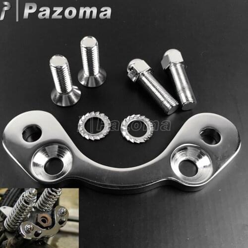 Chrome Motorcycle Spring Fork Tree Handlebars Top Clamp Handle Bar Mount Adapter for Harley DNA Paughco Hard Drive Springers