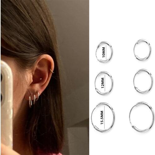 3 Pair/Set Hip-hop Earrings Classic Women Girl Simple Gold Color Round Circle Small Goth Ear Hoop Earring Punk Jewelry