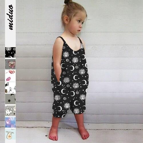 Cat Digital Printing Children Clothing Sling Jumpsuit Halter Neck Strap Summer Pants Baby Clothes