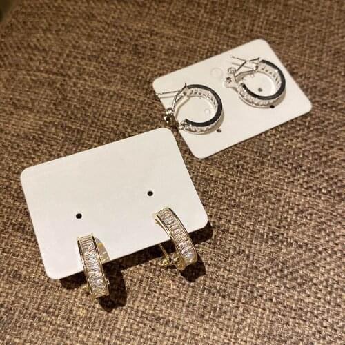 Korean Fashion Delicate Shiny Zircon Small Hoop Earrings For Women Fashion Jewelry Femme Bijoux Oorbellen