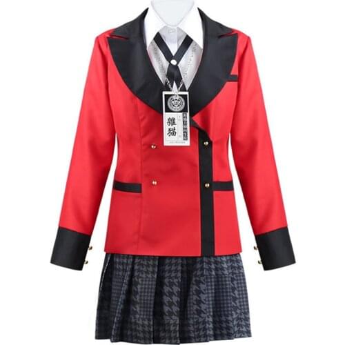Anime Momobami Kirari Kakegurui Compulsive Gambler Uniform Cosplay Costumes Japanese School Girl Suits