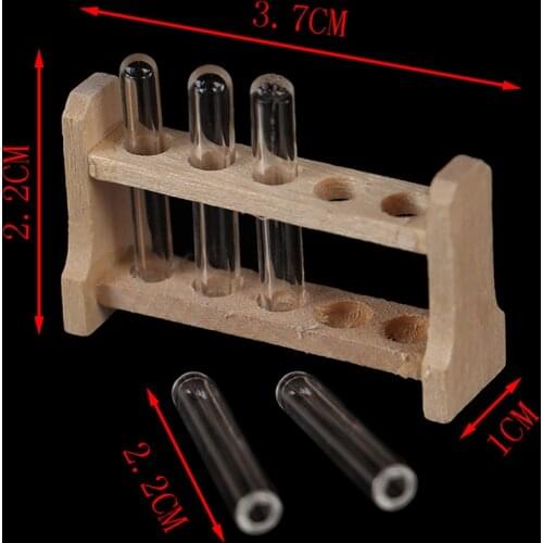 Dollhouse Miniature 1:12 Toy Laboratory Test Tube Rack Set L 3.7cm