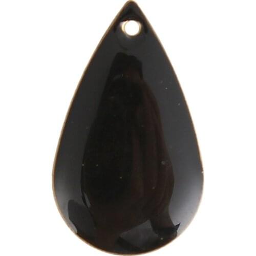 DoreenBeads Copper Enamelled Sequins Charms Pendant Waterdrop Unplated Jewelry Accessories 21mm( 7/8") x 13mm( 4/8") 10 PCs