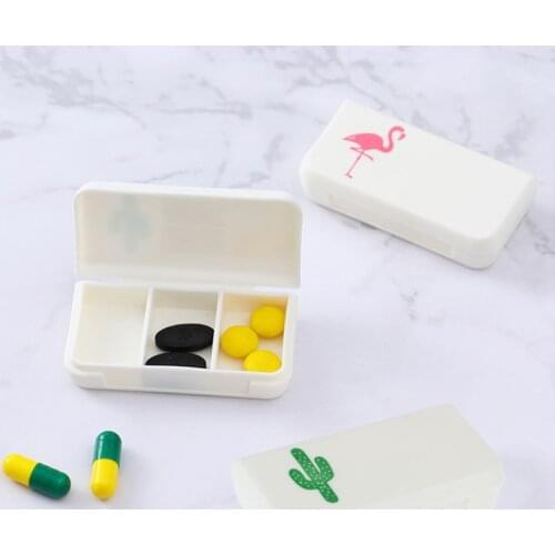 Portable 3 Grids Mini Pill Case Medicine Boxes Home Travel Drugs Tablet Empty Holder Container Case Pill Box Splitters