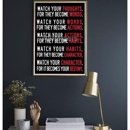 Rule of Life Printing Motivational Phrase Inspiring Words Canvas Poster for Bedroom Company Office Wall Decor