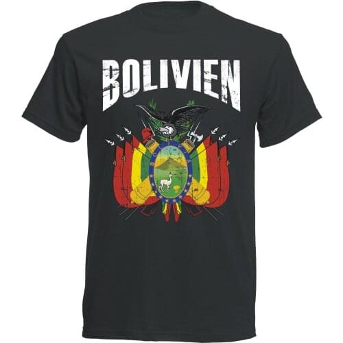 Simple Short-Sleeved Cotton T-Shirt Bolivien T-Shirt Bolivia Vintage Mens Footballer