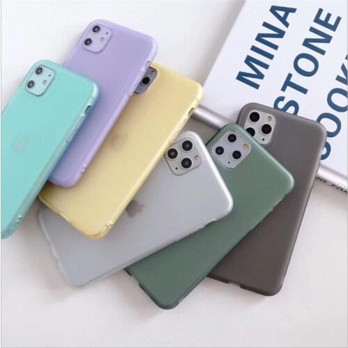LS Simple Matte Bumper Phone Case For iPhone 6 7 8 11 S Plus XS MAX PRO Anti-Dust Fashion Shockproof Soft Durable Clear Cover