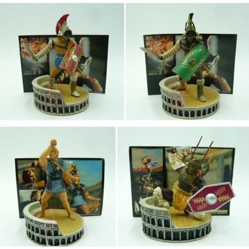 PVC figure Model toys Ancient Roman Gladiator statue 4pcs/set