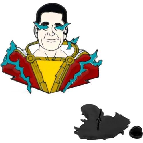 Shazam brooches for men Enamel funny Badge Pin Hat bag shirt jeans accessories fashion jewelry