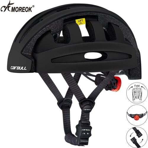 MOREOK Folding Cycling Helmet With LED Rearlight Portable Thicken Safety Foldable Bicycle Helmet CE Certification City Helmet