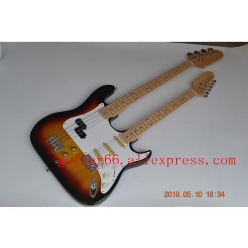 Sunburst double neck fine electric guitar bass and guitar BJ-180