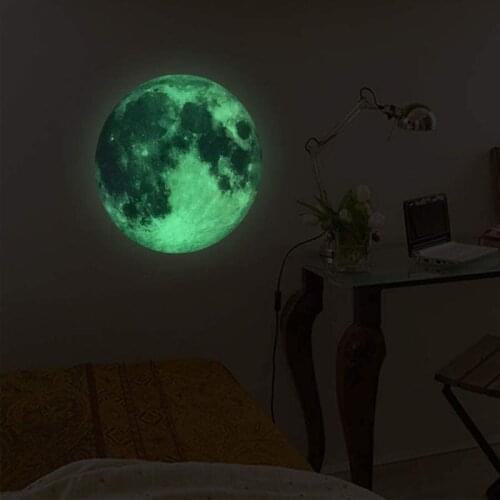 Luminous Moon Wall Sticker For Kids Room Bedroom Ceiling Living Room Window Glow in the Dark Creative Home Decoration Stickers