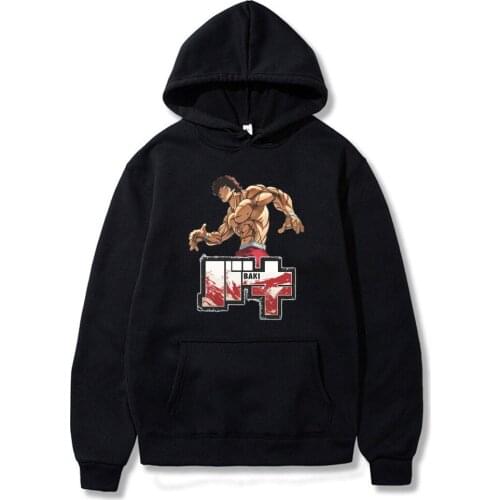 Baki Hanma Anime Manga The Grappler Black Men Hoodie Mens Women Streetwear Sweatshirt Winter Fleece Fashion Hoodie Men