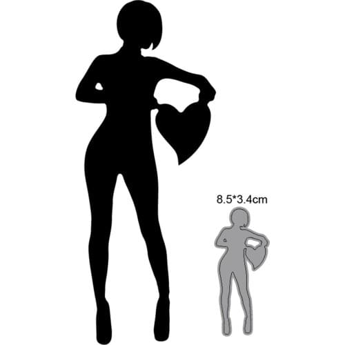 Girl Lady Stencil Metal Cutting Dies For Scrapbooking Practice Hands-on DIY Album Card Handmade Tools