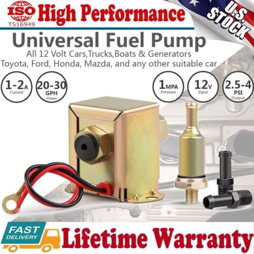 12V Volt 2.5-4PSI Universal Fuel Pump Electric Inline Low Pressure Gas Diesel