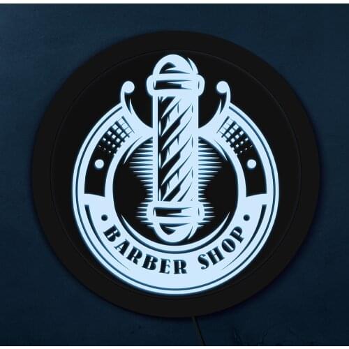 Vintage Barber Shop Pole LED Neon Sign Lighting Barber Business Brand Logo Open Sign LED Hanging Board Hair Store Advertisement