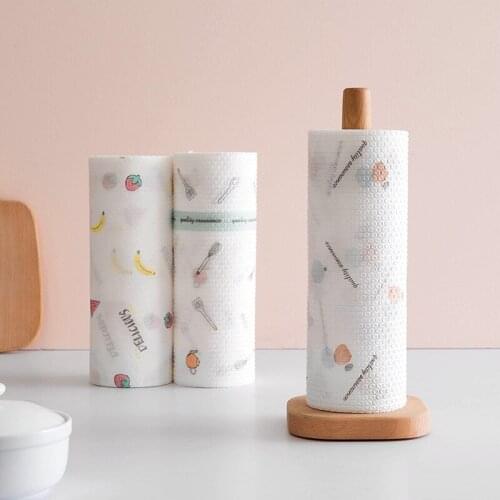 1Roll Reusable Wiping Rags Home Kitchen Non-woven Washing Dish Disposable Cleaning Cloth Towel Wet And Dry Dual-use Clean Tool