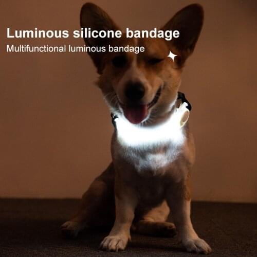 1pc Pet Luminous Strap Warning Signal Flash Lamp Rope Bandage LED Colorful Glowing Collar Traction Rope Dog Supplies 2021 New