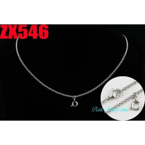 14"-38" 2mm round rolo link chains with parrot clasp stainless steel necklace for floating glass locket 20pcs ZX546