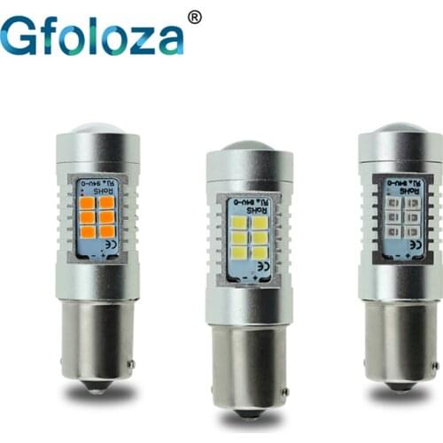 2Pcs 1156 BA15S BAU15S PY21W P21W LED Bulbs Car Auto Signal Parking Lights Reverse Lamp 2835 21SMD White Red Yellow Car Lights