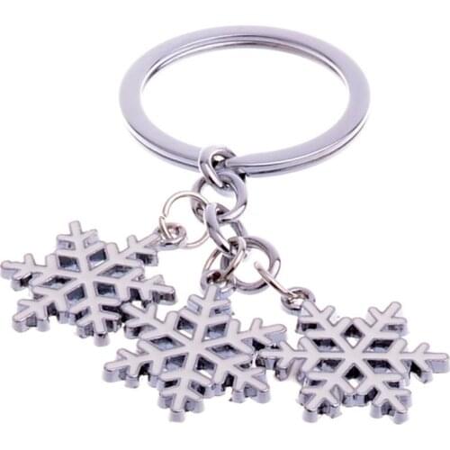 36PC Lovely Christmas Snowflake Keychains Snow Flake Key Chains Purse Pendant For Classic Lovers' Gifts Jewelry Accessories Hot