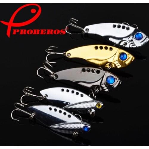 5pcs/lot VIB metal bait Culter 5cm/11g fishing lure 5 colors hook 3D Eyes Lead Fishing Lures DW1287