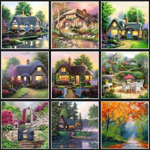 5D DIY-nuevo paisaje pintura de diamantes de imitación, punto de cruz, decoración del hogar