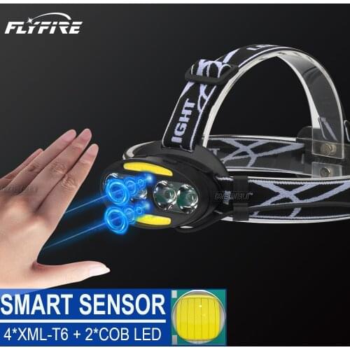 8000 lumen 4 xml t6 cob IR sensor head light head torch led headlight rechargeable usb headlamp flashlight 18650 head lamp torch