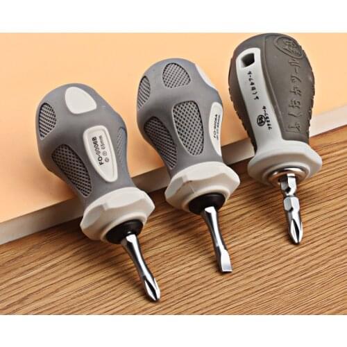 Car Household Mini Repair Tool Screwdriver Dual-use Cross Word Double-headed 6mm Batch Head Radish Head Short Handle