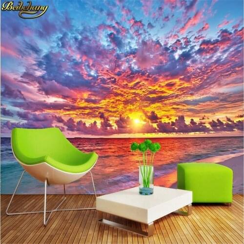 Beibehang Custom photo wallpaper large mural wall stickers sunset fire cloud beautiful TV backdrop wall papel de parede
