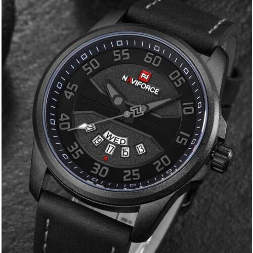 New Top Luxury Brand NAVIFORCE Mens Fashion Casual Watches Men Quartz Clock Man Leather Strap Army Military Sports Wrist Watch