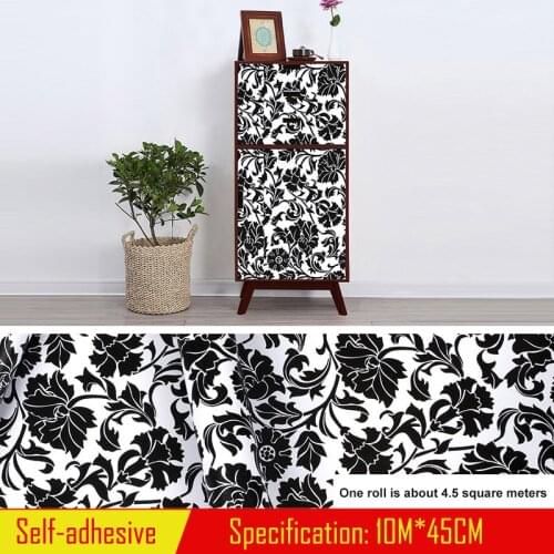 Black Floral Peel and Stick Wallpaper Black Vine Butterfly Self-Adhesive Wallpaper Removable Modern Stick and Peel Contact Paper