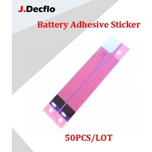 JDecflo 50Pcs/Lot Battery Adhesive Sticker For iPhone 6 6S Plus 6SP 7 7Plus 8 8P X 3M Tape Pull Trip Glue Replacement Parts
