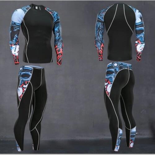 Teen Thermal Underwear Set Winter Warm Training Quick dry Clothes Long johns Winter Thermal Underwear Rashgard male Sport suit