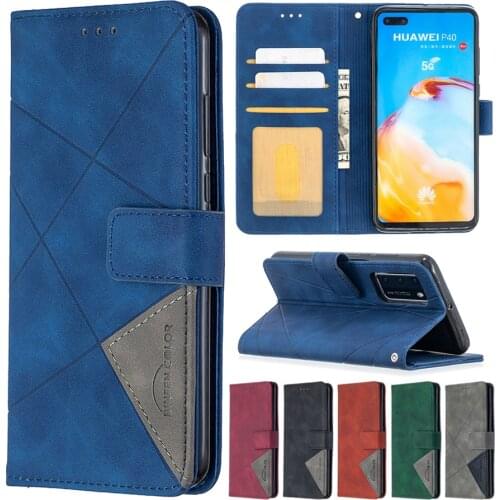 Leather Wallte Case For Huawei P50 Pro P40/P30 Lite P Smart 2019/2020/2021 Y5P Y6P Y7P Y5/Y6/Y7 2019 Diamond Stitching Cover