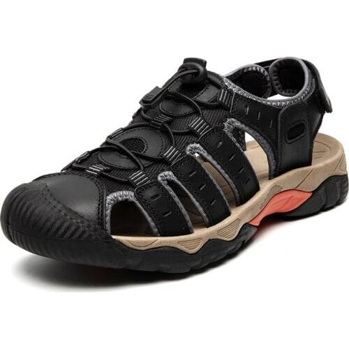 Men Closed Toe Sandals Breathable Original Beach Walking Shoes Summer Fashion Waterproof Non-Slip Shoes 2021 New Brand 38-48