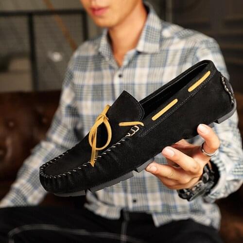 Genuine Leather Men Shoes Soft Moccasins Loafers Fashion Brand Men Flats Comfy Driving Shoes