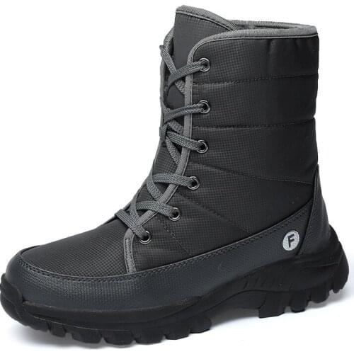 Men Snow Boots Ankle Martin Non-slip Winter Outdoor Short Plush Warm Women Shoes Fashion Platform Sneakers Plus Size 36-46