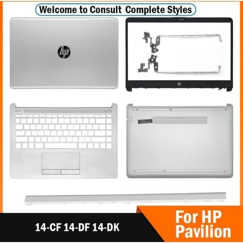 NEW For HP Pavilion 14-CF 14-DF 14-DK Laptop LCD Back Cover/Front Bezel/Hinges/Hingse Cover/ Palmrest /Bottomcase Silver
