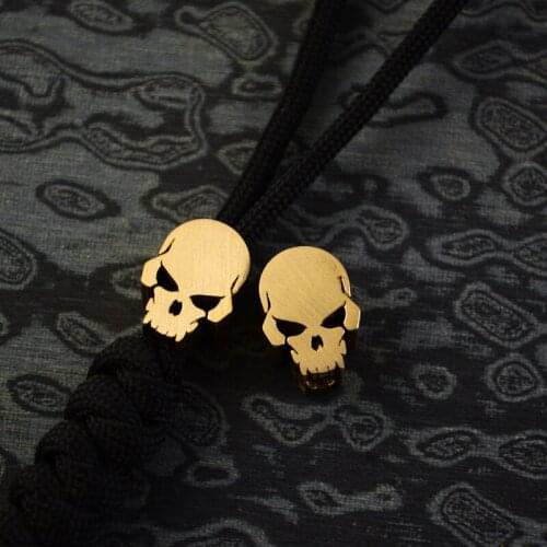 New Knife DIY Knife Brass Lanyard Pendant -----Punisher Skull Bead (CNC Crafts ) 0.216" inner diameter (brass)